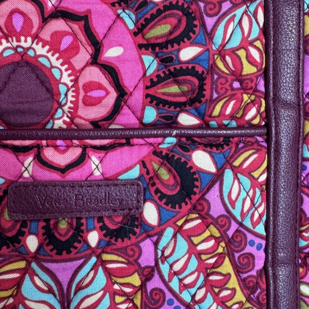 Vera Bradley Pink Paisley Quilted Cotton Tote Bag Straps Boho Festival Floral - Picture 9 of 9